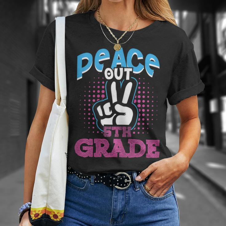 Funny Peace Out 5Th Grade Shirt First Last Day Of School Unisex T-Shirt Gifts for Her