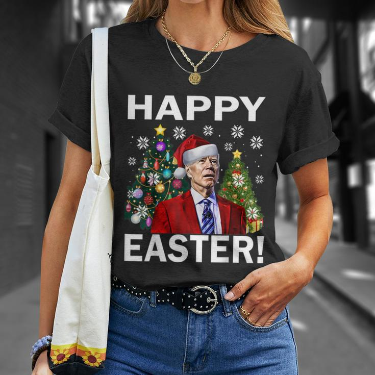 Funny Santa Biden Happy Easter Christmas Unisex T-Shirt Gifts for Her