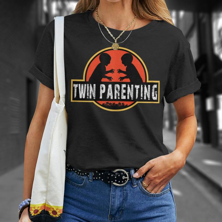 Funny Twin Dad Fathers Day Gift ParentingShirt For Men Unisex T-Shirt Gifts for Her