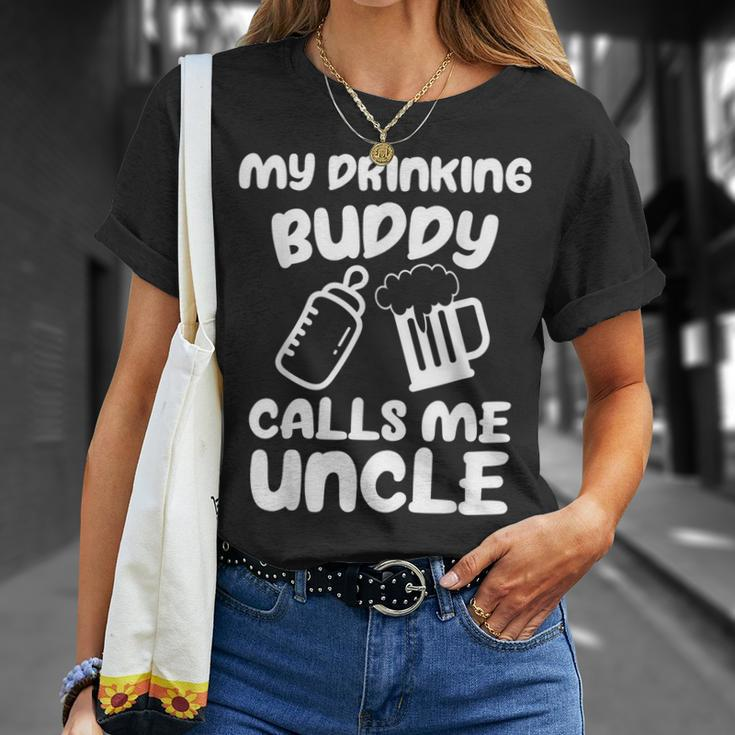 Funny Uncle Pregnancy Announcement For Uncle Drinking Buddy Gift For Mens Unisex T-Shirt Gifts for Her