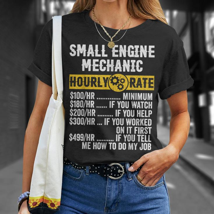 Funny Vintage Small Engine Repair Mechanic Hourly Rate Gift For Mens Unisex T-Shirt Gifts for Her