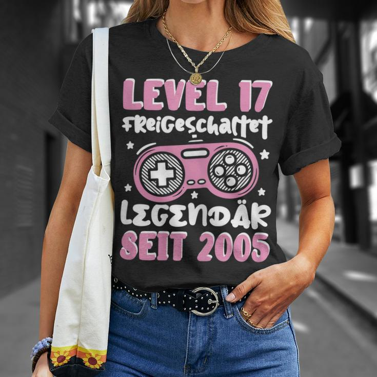 Gamer Girl Level 17 T-Shirt, Zockerin 2005 Geburtstags-Outfit Geschenke für Sie