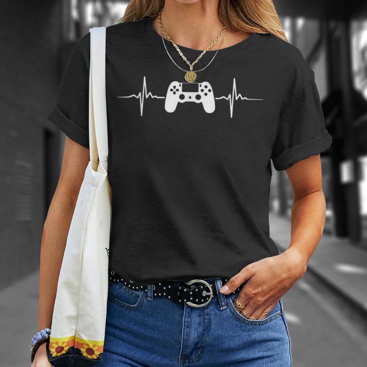 Gaming Zocken Ps Konsole 5 Herzschlag Gamer T-Shirt Geschenke für Sie