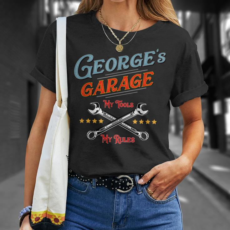 Georges Garage Fun For Men Boys Mechanic Gift Unisex T-Shirt Gifts for Her