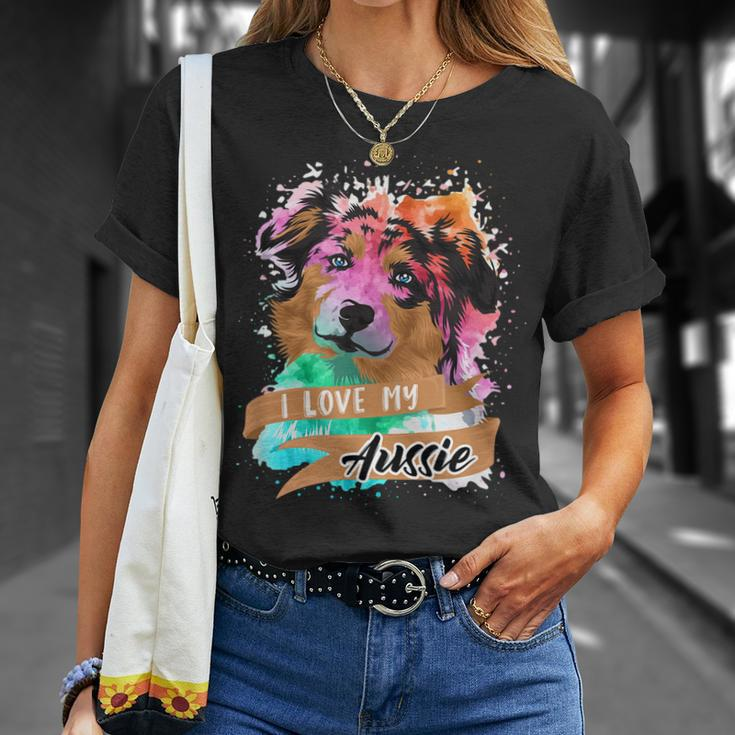 Geschenk Hundebesitzer Aussie Australien Shepherd T-Shirt Geschenke für Sie