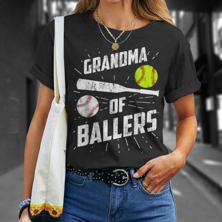 Grandma Of Ballers Funny Baseball Softball Mothers Day Gift Unisex T-Shirt Gifts for Her