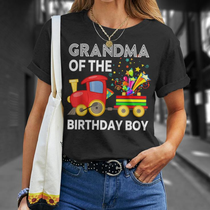 Grandma Of The Birthday Boy Train Birthday Party Toddler Boy Unisex T-Shirt Gifts for Her