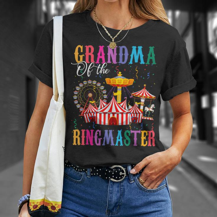 Grandma Of The Birthday Ringmaster Boy Circus Birthday Party Unisex T-Shirt Gifts for Her
