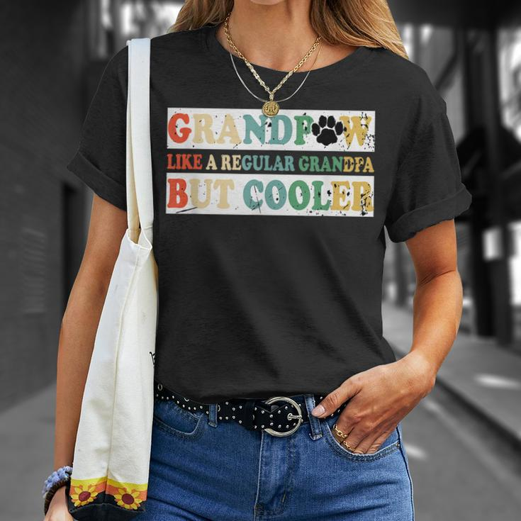 Grandpaw Like A Regular Grandpa But Cooler Vintage Retro Unisex T-Shirt Gifts for Her