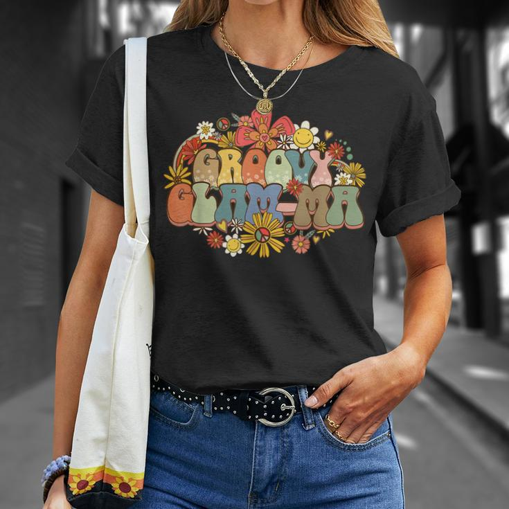 Groovy Glamma Vintage Women Colorful Flowers Design Grandma Unisex T-Shirt Gifts for Her