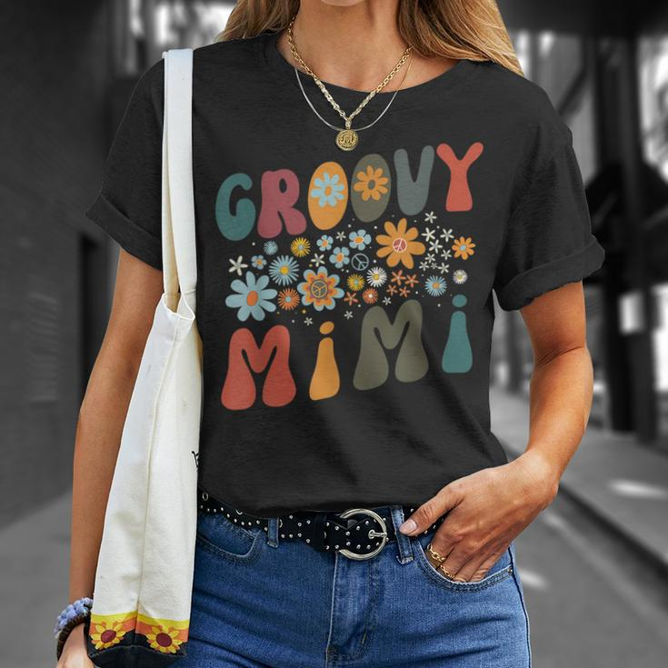 Groovy Mimi Retro Colorful Flowers Design Grandma Unisex T-Shirt Gifts for Her