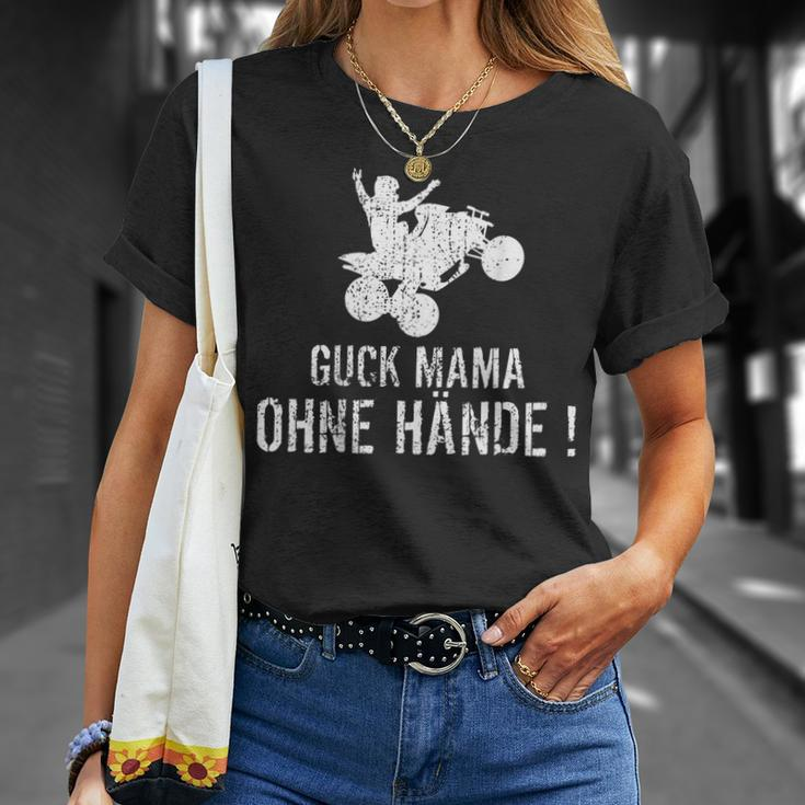 Guck Mama Ohne Hände Quad Offroad Lustiges Atv Rückendruck T-Shirt Geschenke für Sie