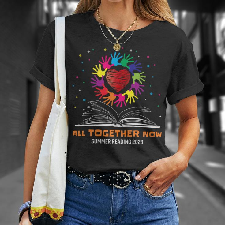 Handprints And Hearts All Together Now Summer Reading 2023 Unisex T-Shirt Gifts for Her