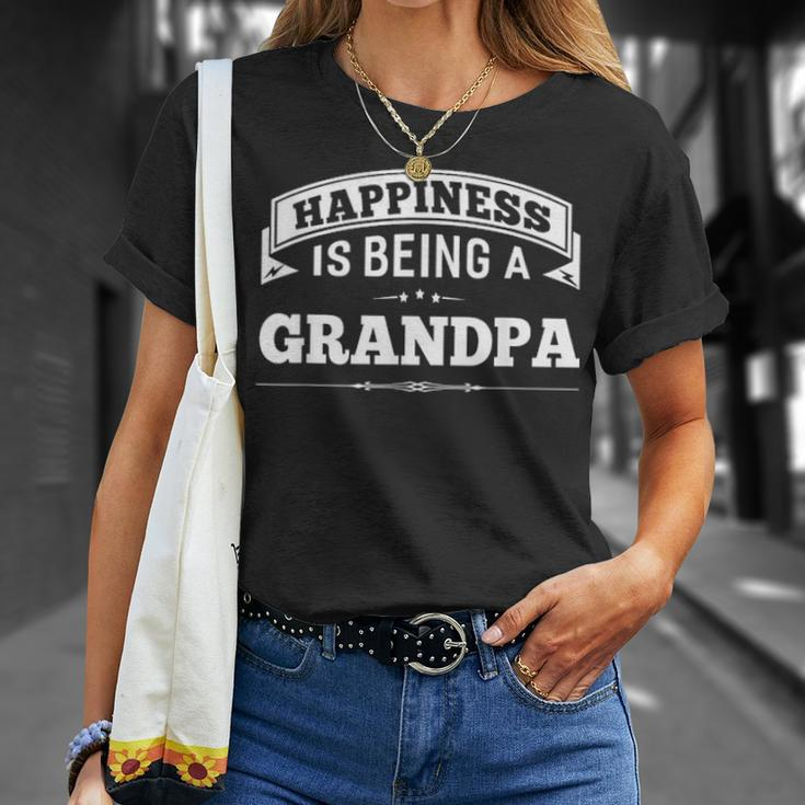Happiness Is Being A Grandpa Men Top Fathers Day Gifts Unisex T-Shirt Gifts for Her