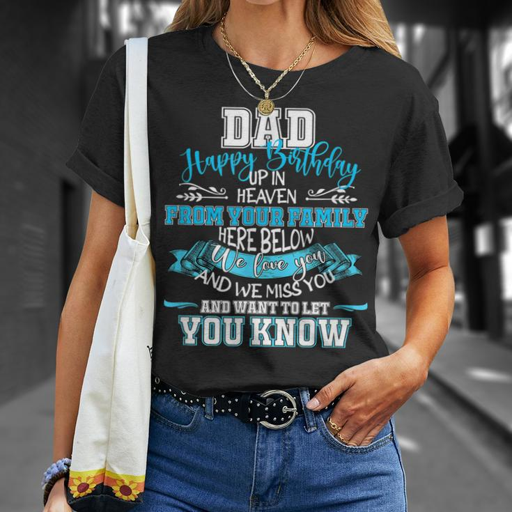 Happy Birthday To My Dad In Heaven Lost Father Memorial T-Shirt Gifts for Her