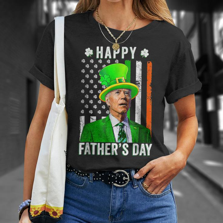 Happy Fathers Day Joe Biden St Patricks Day Leprechaun Hat T-Shirt Gifts for Her