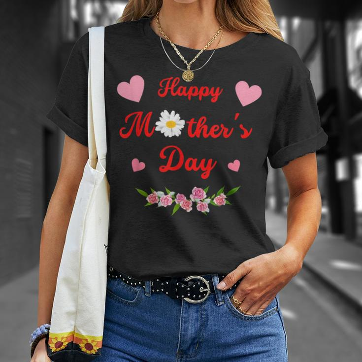 Happy Mothers Day Cute Mom Mommy Mama Grandma Flowers Unisex T-Shirt Gifts for Her