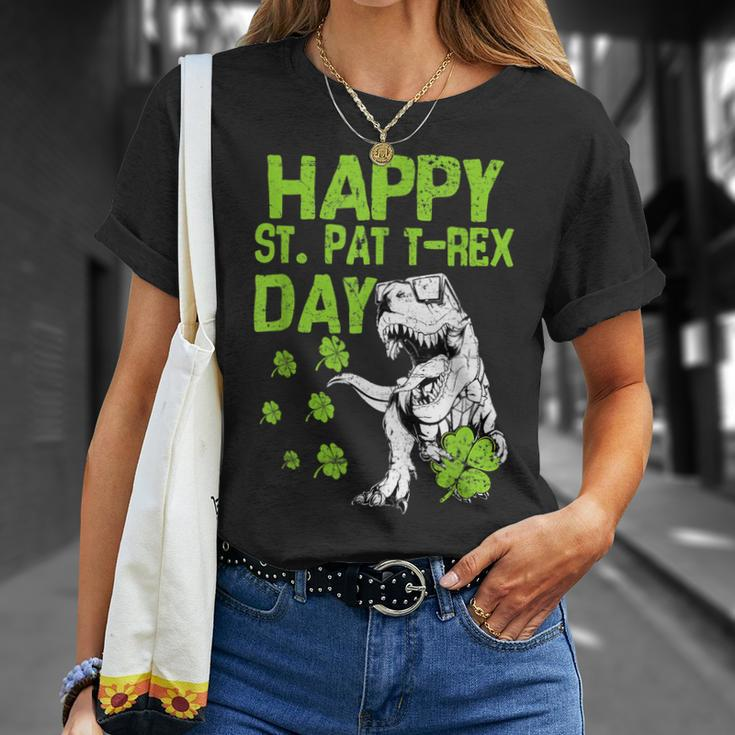 Happy St PatRex Day Saint Shenanigan Clover Irishman T-Shirt Gifts for Her