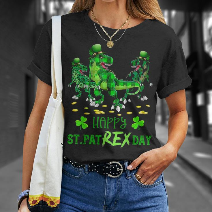 Happy St Pat Rex DayRex Dinosaur Green Plaid Patricks Day Unisex T-Shirt Gifts for Her