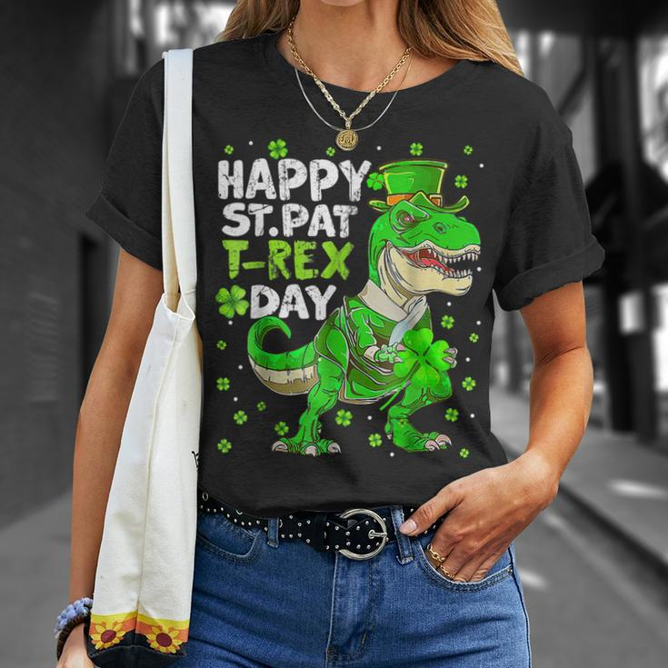 Happy St Pat Trex Day Dinosaur St Patricks Day Toddler Boys V2 T-Shirt Gifts for Her