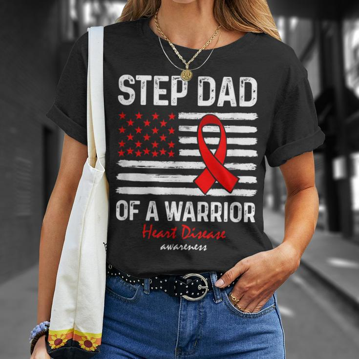 Heart Disease Survivor Support Step Dad Of A Warrior Unisex T-Shirt Gifts for Her