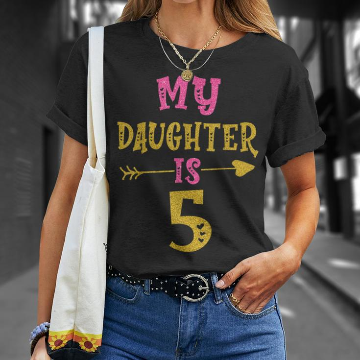 Hearts 5Th Bday For Daughter From Mom Dad Unisex T-Shirt Gifts for Her