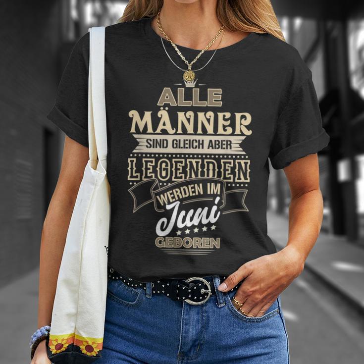 Herren Alle Männer Sind Gleich Legenden Werden Juni Geboren T-Shirt Geschenke für Sie