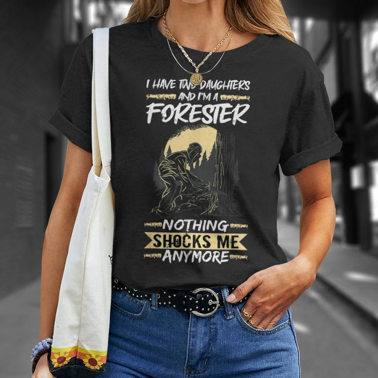 Herren Logger T-Shirt Zwei Töchter & Förster, Lumberjack Stil Geschenke für Sie