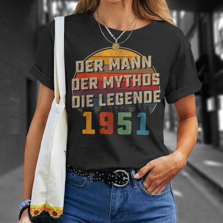 Herren Vintage Der Mann Mythos Die Legende 1951 72 Geburtstag T-Shirt Geschenke für Sie