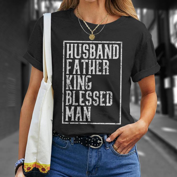 Husband Father King Blessed Man Black Pride Dad Gift Unisex T-Shirt Gifts for Her