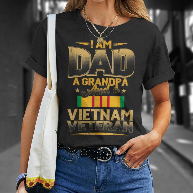 I Am Dad A Grandpa And A Vietnam Veteran Army Soldier Gift Gift For Mens Unisex T-Shirt Gifts for Her