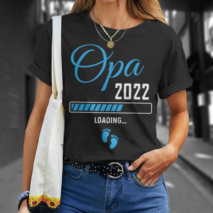 Ich Werde Opa 2022 Loading T-Shirt, Schwangerschaftsverkündung Geschenke für Sie