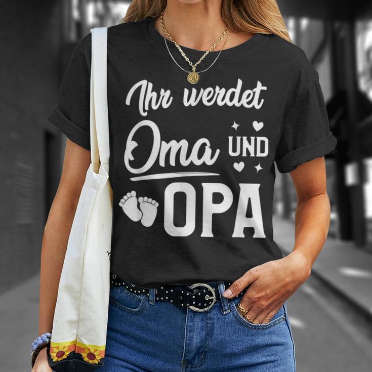 Ihr Werdet Oma Und Opa Geschenk Für Werdende Großeltern T-Shirt Geschenke für Sie