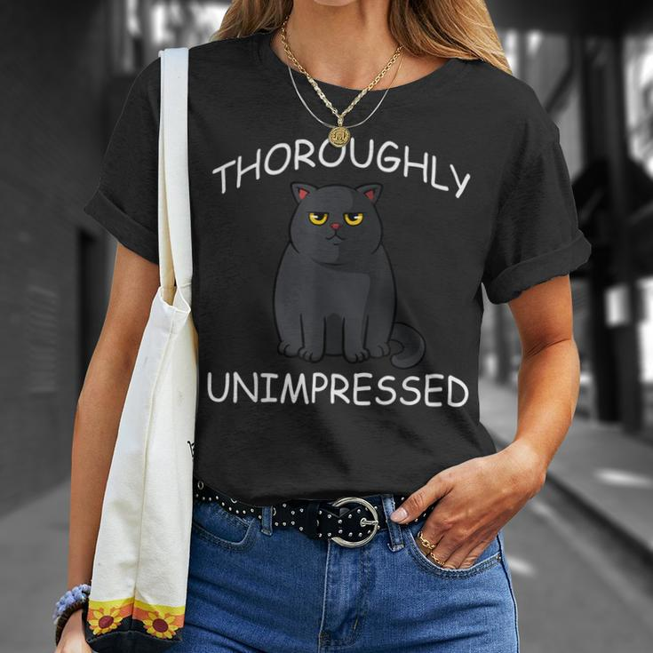 Im Not Impressed Cat Lover Funny Black Kitten Pet Owner Unisex T-Shirt Gifts for Her