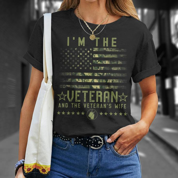 Im The Veteran And The Veterans Wife Veterans Day Military Unisex T-Shirt Gifts for Her
