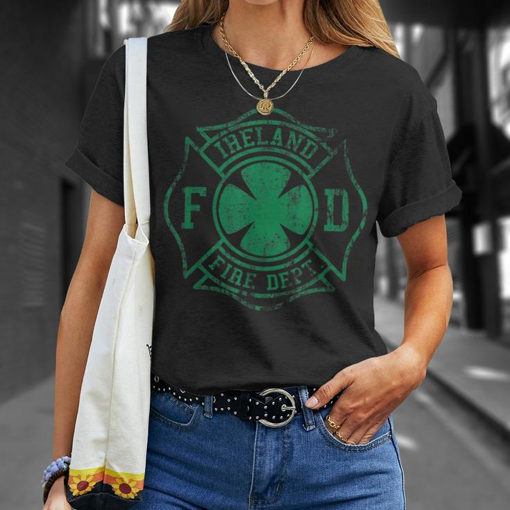 Irish Fire Fighter Maltese Cross Ireland Department T-Shirt Gifts for Her