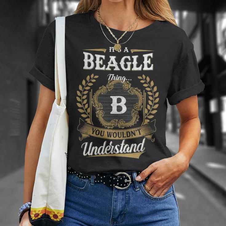 Its A Beagle Thing You Wouldnt Understand Shirt Beagle Family Crest Coat Of Arm Unisex T-Shirt Gifts for Her
