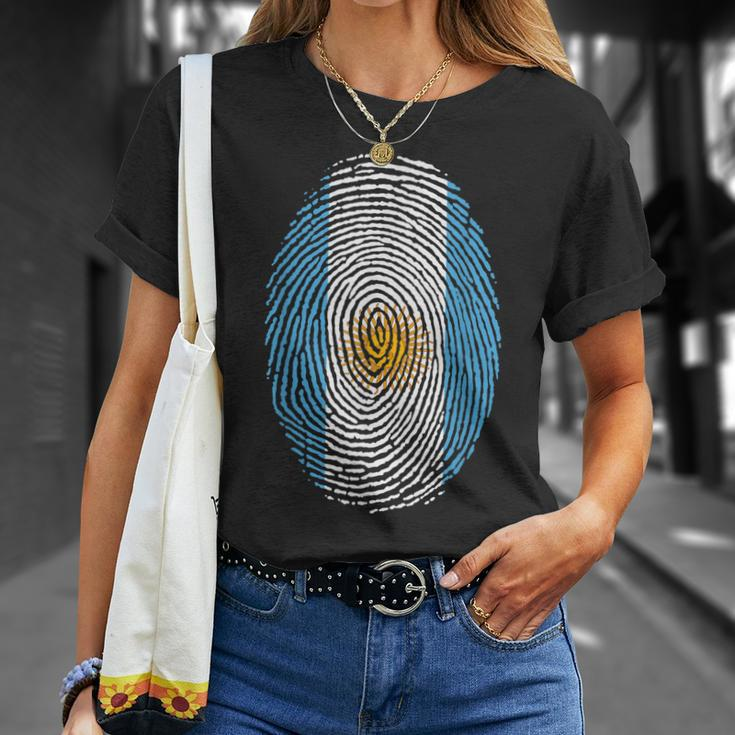 Its In My Dna Fingerprint Argentina Flag Pride Sun Of May T-shirt Gifts for Her