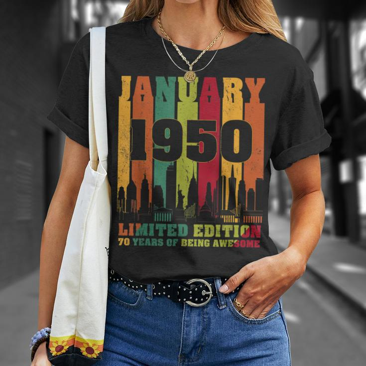 Januar 1950 70 Geburtstag 70 Jahre Alt Geburtstag T-Shirt Geschenke für Sie