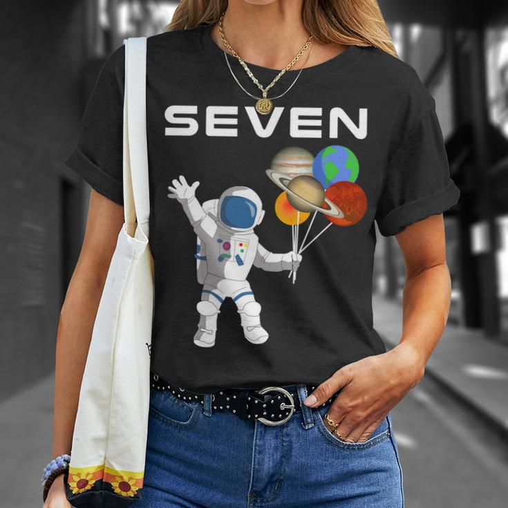 Kids 7 Year Old Outer Space Birthday Party 7Th Birthday Shirt B Unisex T-Shirt Gifts for Her