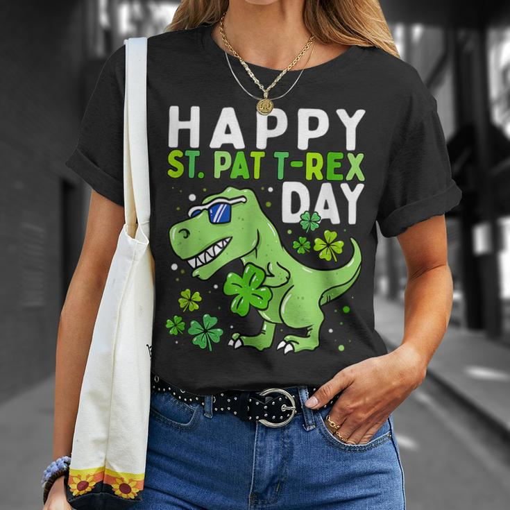 Kids Happy St Pat Trex Day Dino St Patricks Day Toddler Boys V3 T-Shirt Gifts for Her