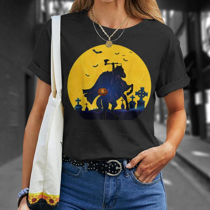Klassisches Retro- „Kopfloser Reiter“ Sleepy Holloween Moon T-Shirt Geschenke für Sie