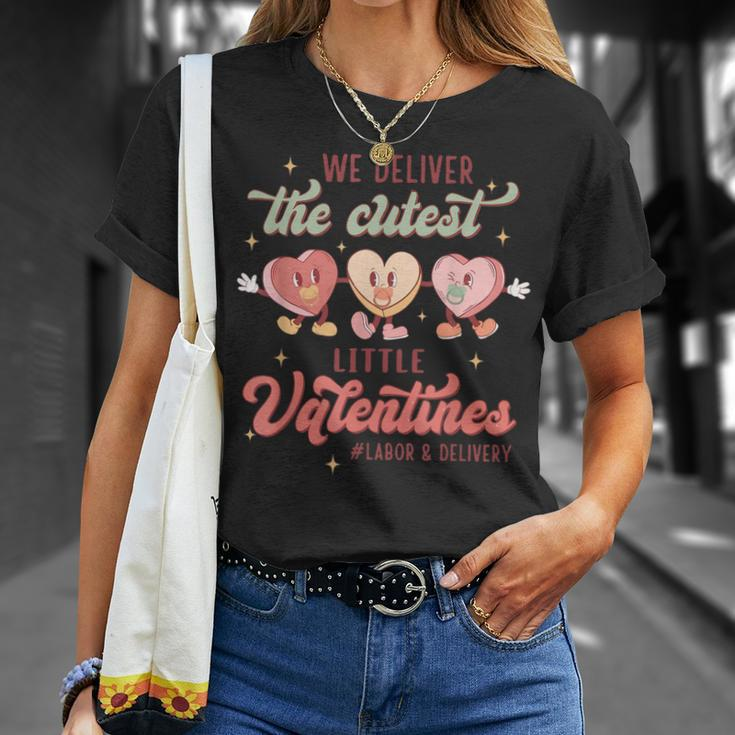 Labor And Delivery Tech L&D Valentines Day Groovy Heart T-Shirt Gifts for Her