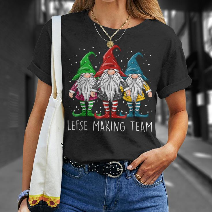 Lefse Rolling Team Christmas Baking Tomte Gnome Xmas T-shirt Gifts for Her