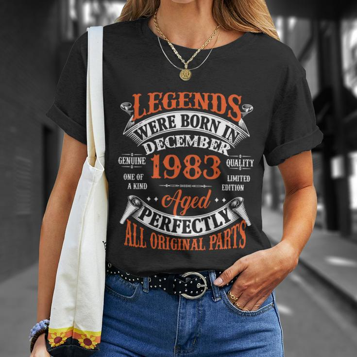Legend 1983 Vintage 40Th Birthday Born In December 1983 V2 Unisex T-Shirt Gifts for Her