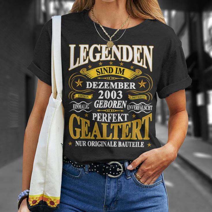 Legenden Geboren im Dezember 2003 T-Shirt, 20. Geburtstag Lustig Geschenke für Sie