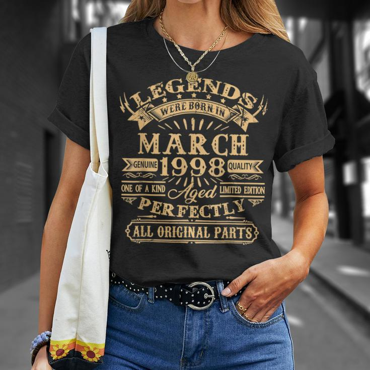 Legenden Wurden Im März 1998 Geschenk 25 Geburtstag Mann V6 T-Shirt Geschenke für Sie