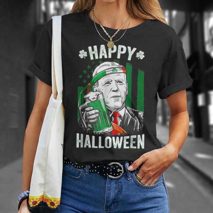 Leprechaun Biden Happy Halloween For St Patricks Day T-Shirt Gifts for Her