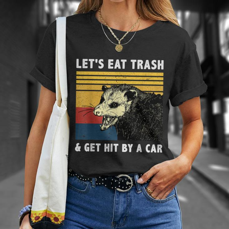 Lets Eat Trash & Get Hit By A Car Opossum Vintage Unisex T-Shirt Gifts for Her