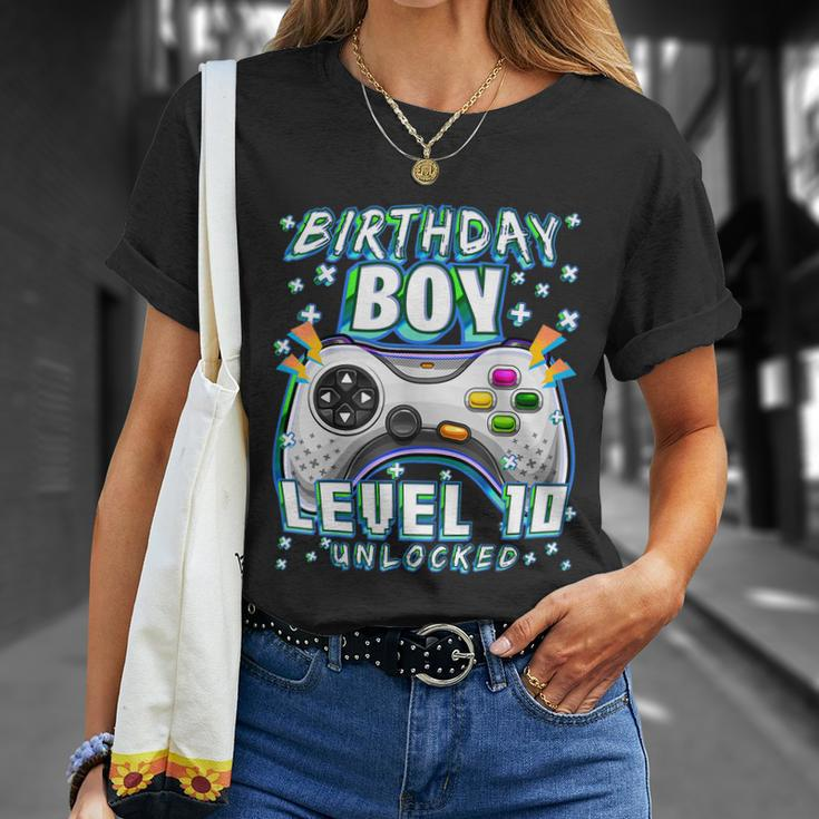 Level 10 Unlocked Video Game 10Th Birthday Gamer Boys Tshirt Unisex T-Shirt Gifts for Her